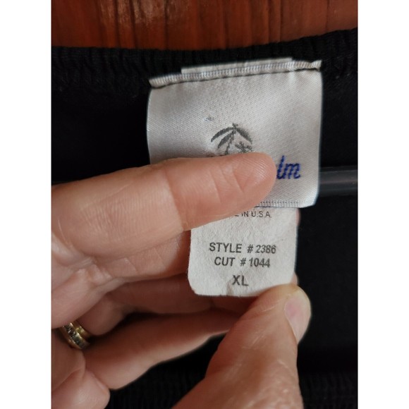 Pacific Palm Black Beaded Top Size XL Women's Black Shirt Loose Fit Blouse - Picture 4 of 5